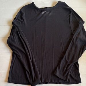 NUUDS slinky rib long sleeve tee black